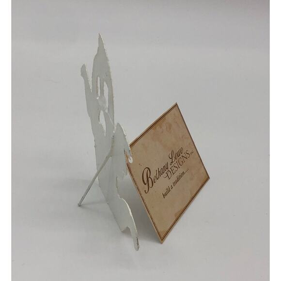 New Set of 3 Bethany Lowe White Tin Glitter Ghosts Halloween Tiered Tray Decor - Picture 5 of 5